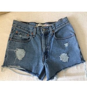 Customized distressed Levi jeans